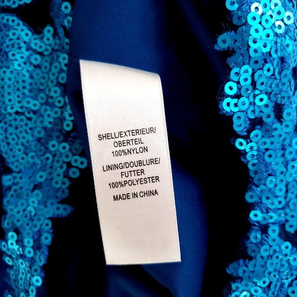 NWOT Adrianna Papell Turq. Sequined Sheath… - Picture 9 of 12